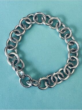 TIFFANY Co Sterling Silver Large Link Bracelet End Clasping Links 8”